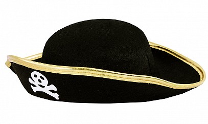 Pirátský klobouk třírohý - zlatý