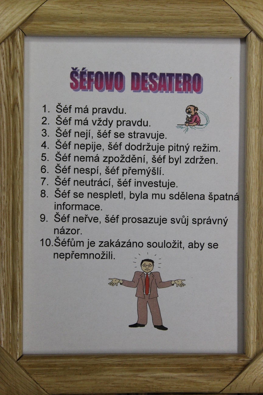 Rámeček - Šéfovo desatero