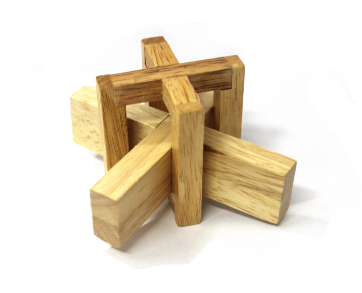 Dřevěný hlavolam Kříž v kleci