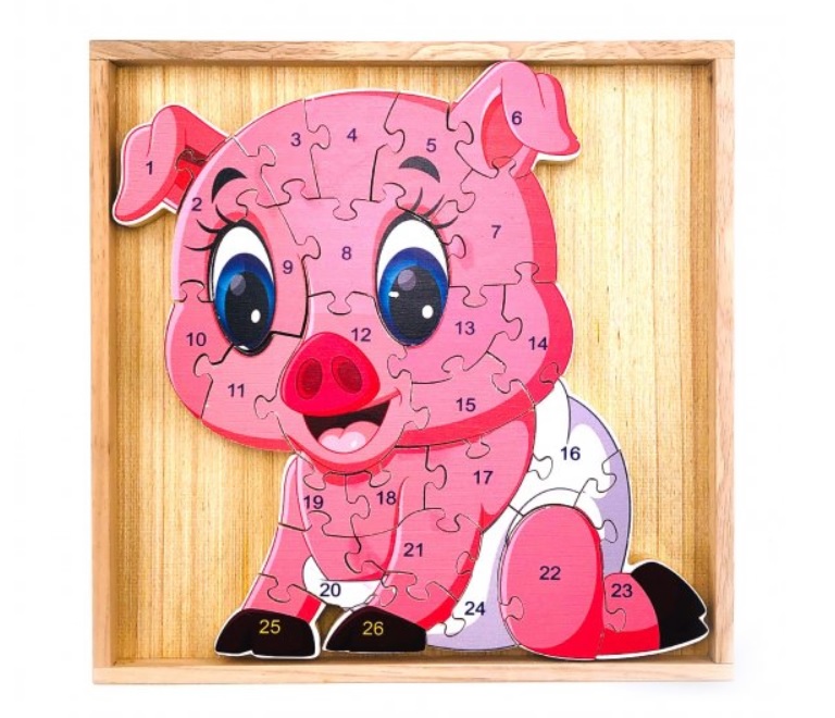 Vzdělávací puzzle prasátko