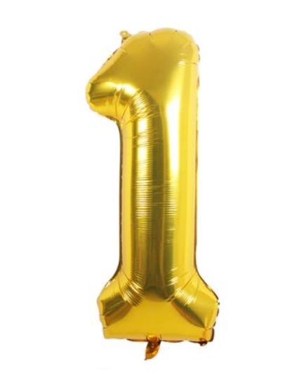 Balonek číslice zlatý 1