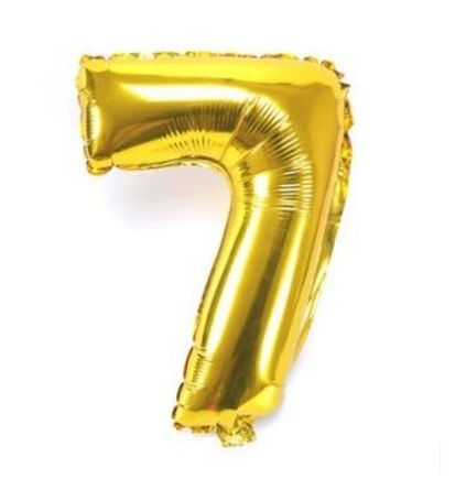 Balonek číslice zlatý 7