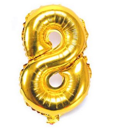 Balonek číslice zlatý 8