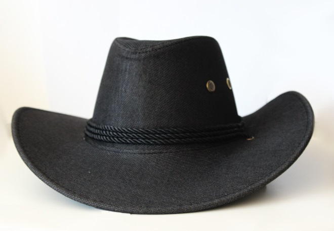 Látkový kovbojský klobouk černý