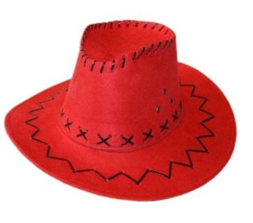 Kovbojský klobouk červený