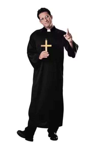 Kostým kněz s křížem