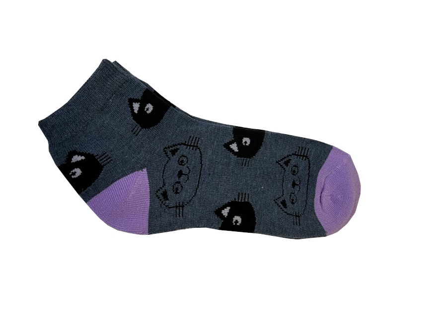 Kočičí ponožky šedo-fialové