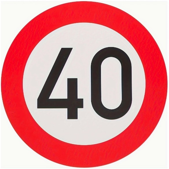 Dopravní narozeninová značka 40