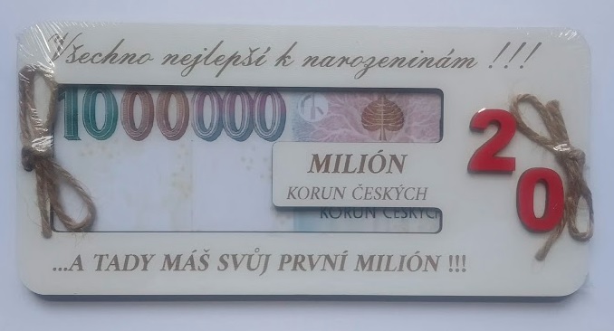 Dřevěné přání k 20. narozeninám