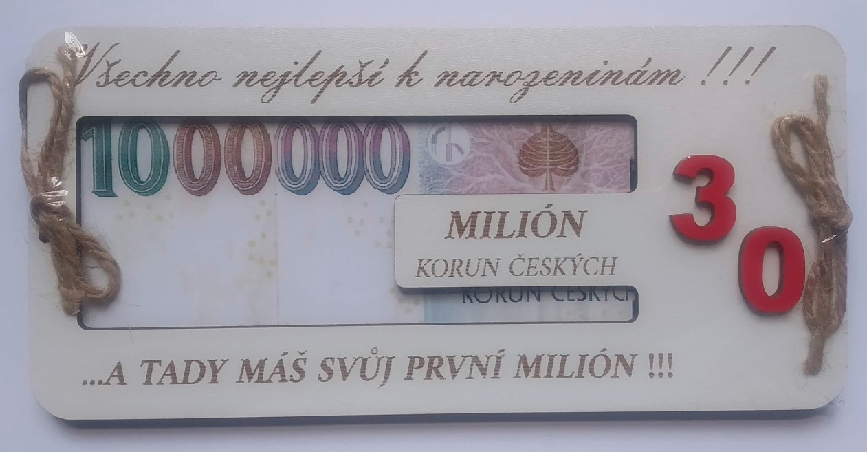 Dřevěné přání k 30. narozeninám