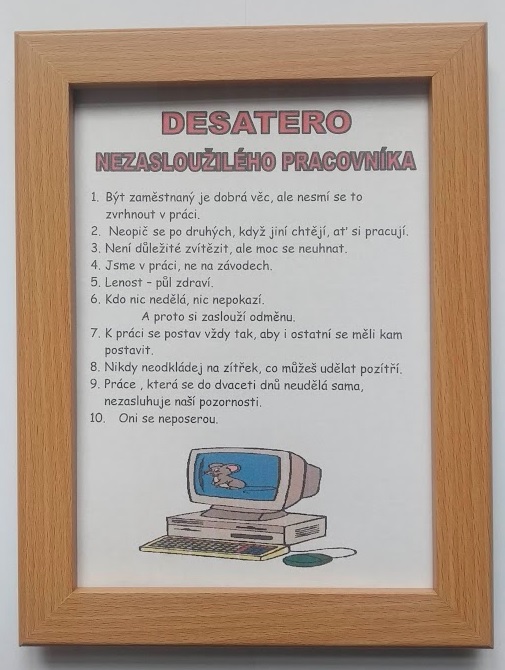 Rámeček - Desatero pracovníka