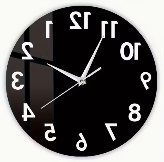 Hodiny jdoucí pozpátku kulaté