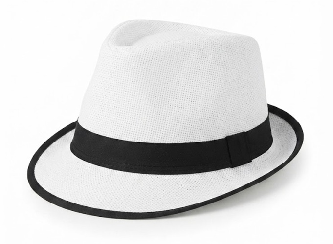 Bílý mafiánský klobouk