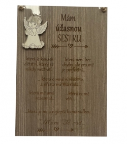 Dřevěná cedulka úžasná dcera