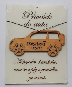 Přívěšek do auta Šťastnou cestu