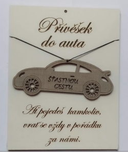 Přívěšek do auta Šťastnou cestu