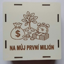 Odškrtávací pokladnička Na můj první milión